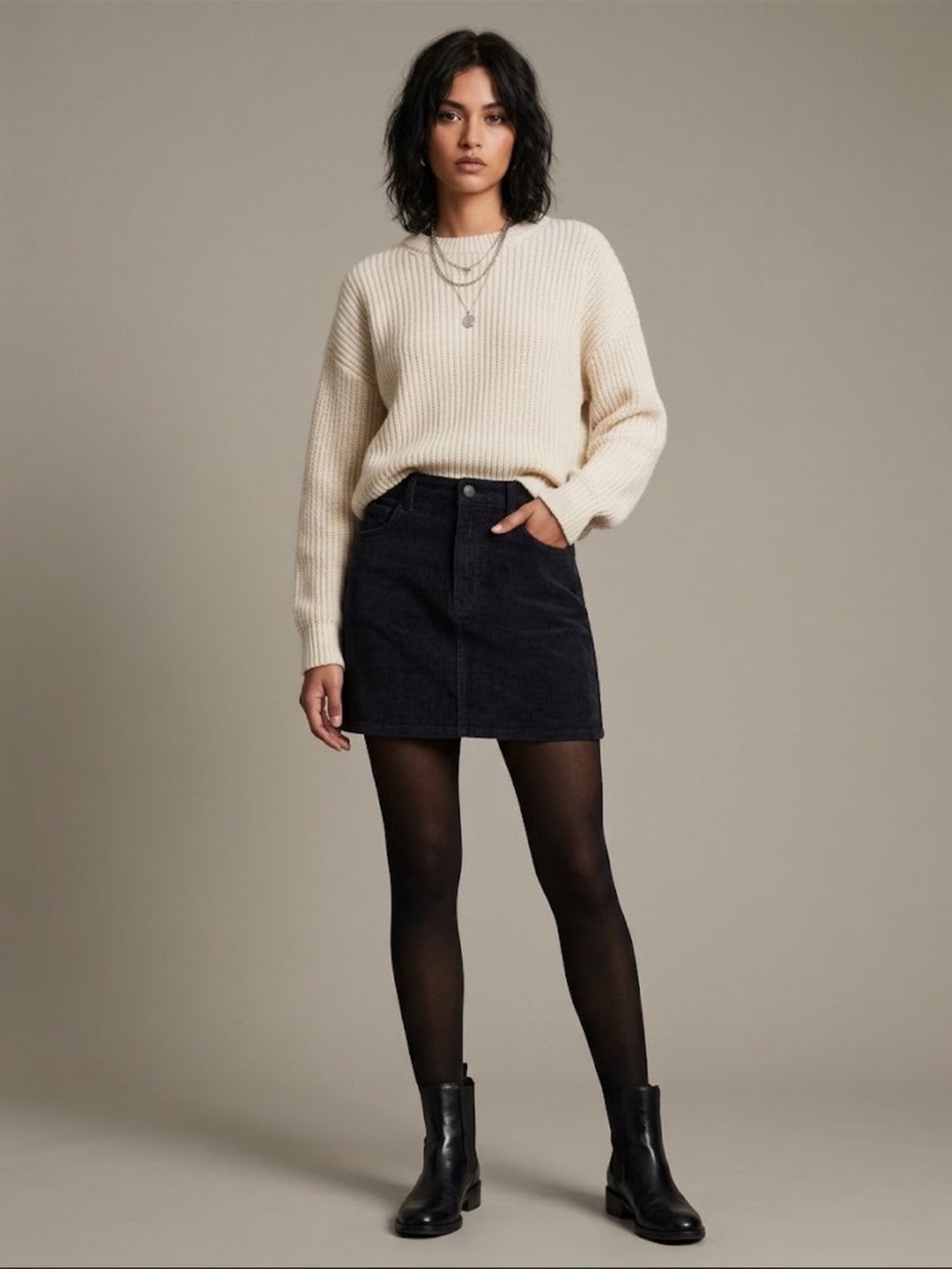 Wilfred free black corduroy mini skirt